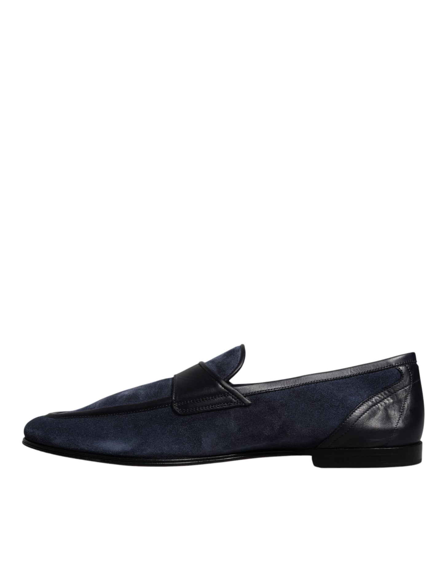 Dolce & Gabbana Blue Suede Leather Moccasin Loafers
