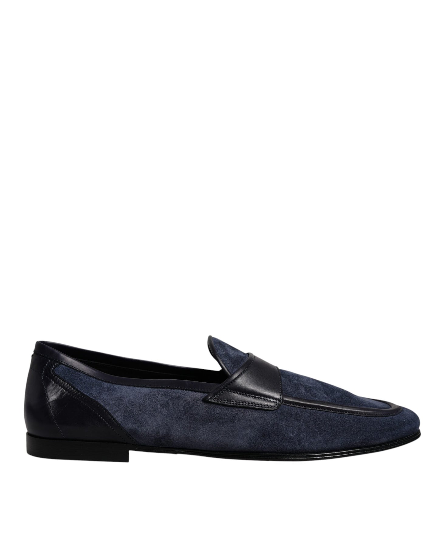 Dolce & Gabbana Blue Suede Leather Moccasin Loafers