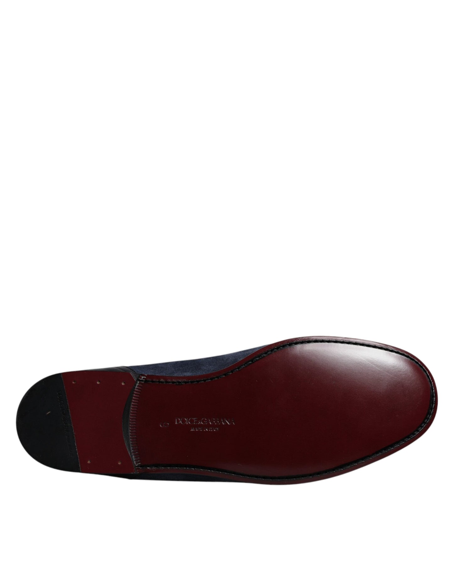Dolce & Gabbana Blue Suede Leather Moccasin Loafers