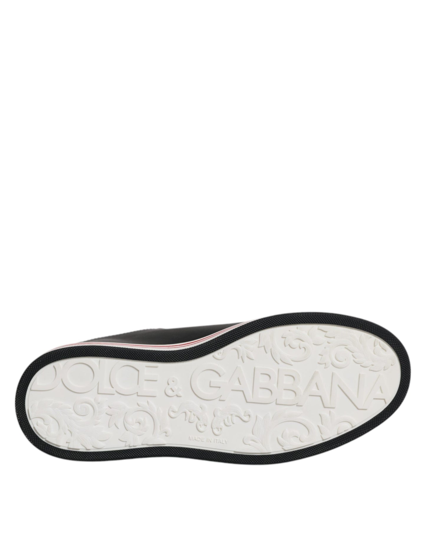 Dolce & Gabbana Black Leather Low Top Men Sneakers