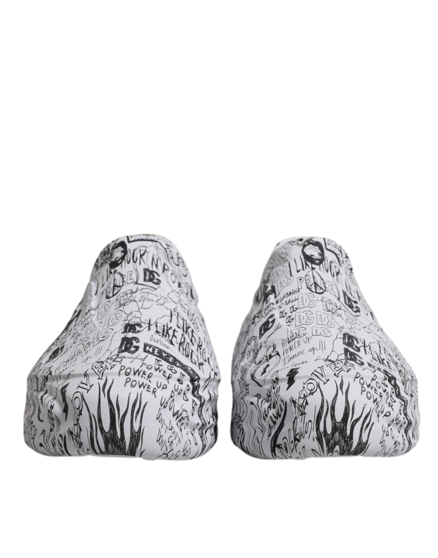 Dolce & Gabbana White Black Graffiti Daymaster Sneakers