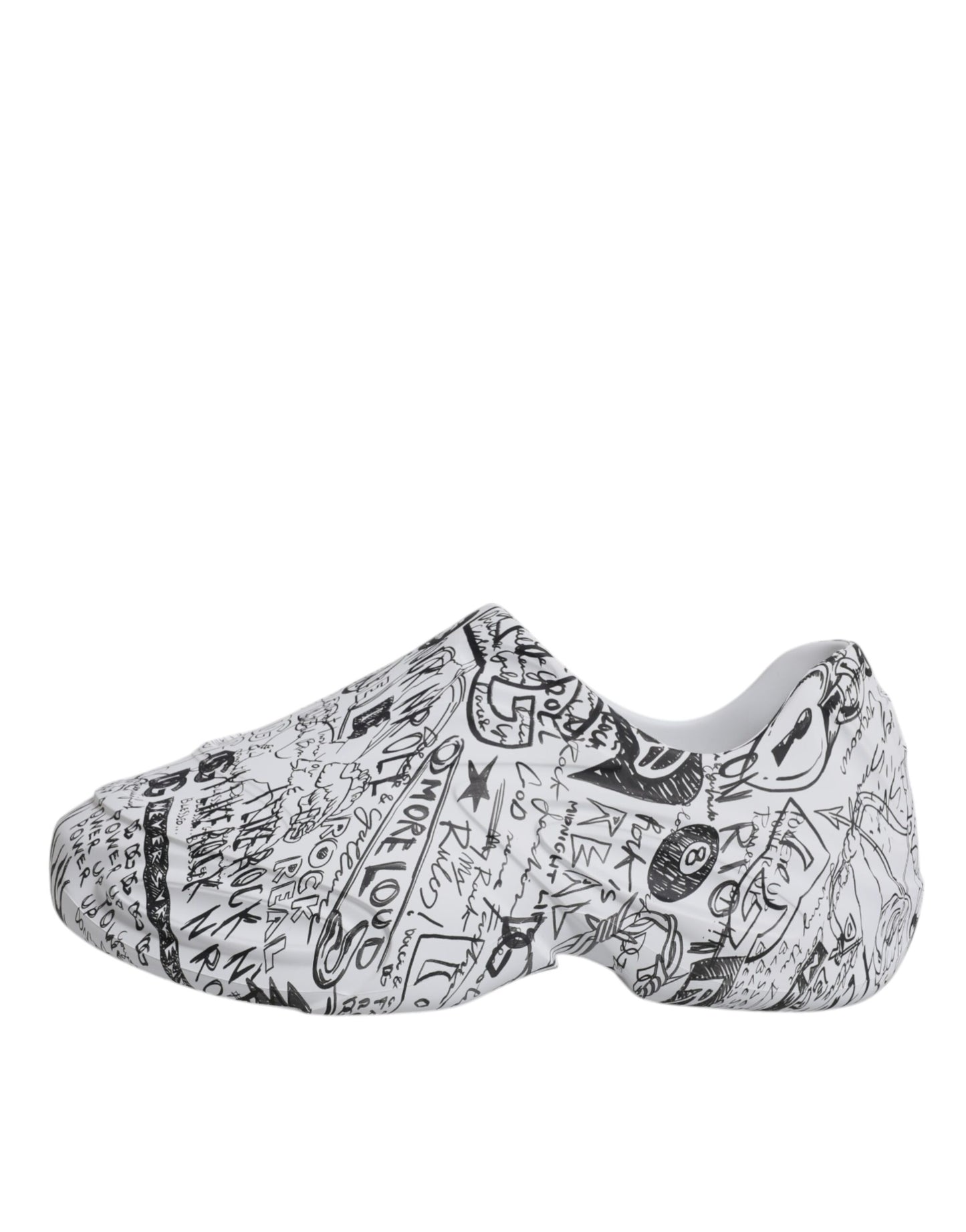 Dolce & Gabbana White Black Graffiti Daymaster Sneakers