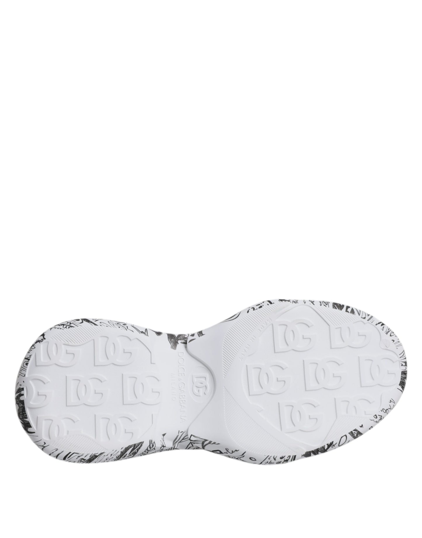 Dolce & Gabbana White Black Graffiti Daymaster Sneakers