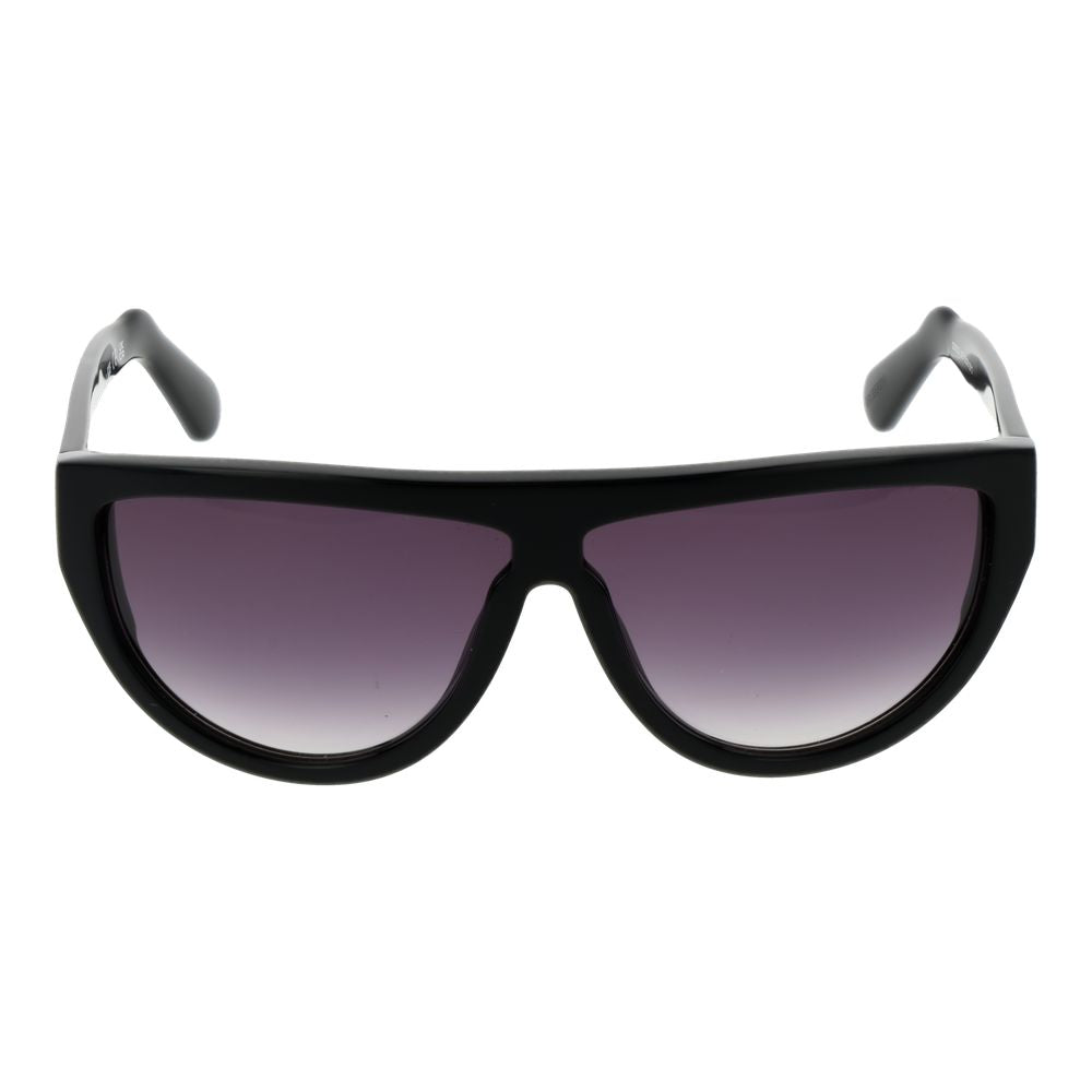 GCDS Unisex Sunglasses – Black Full-Rim Rectangle with Grey Gradient Lenses, 60mm