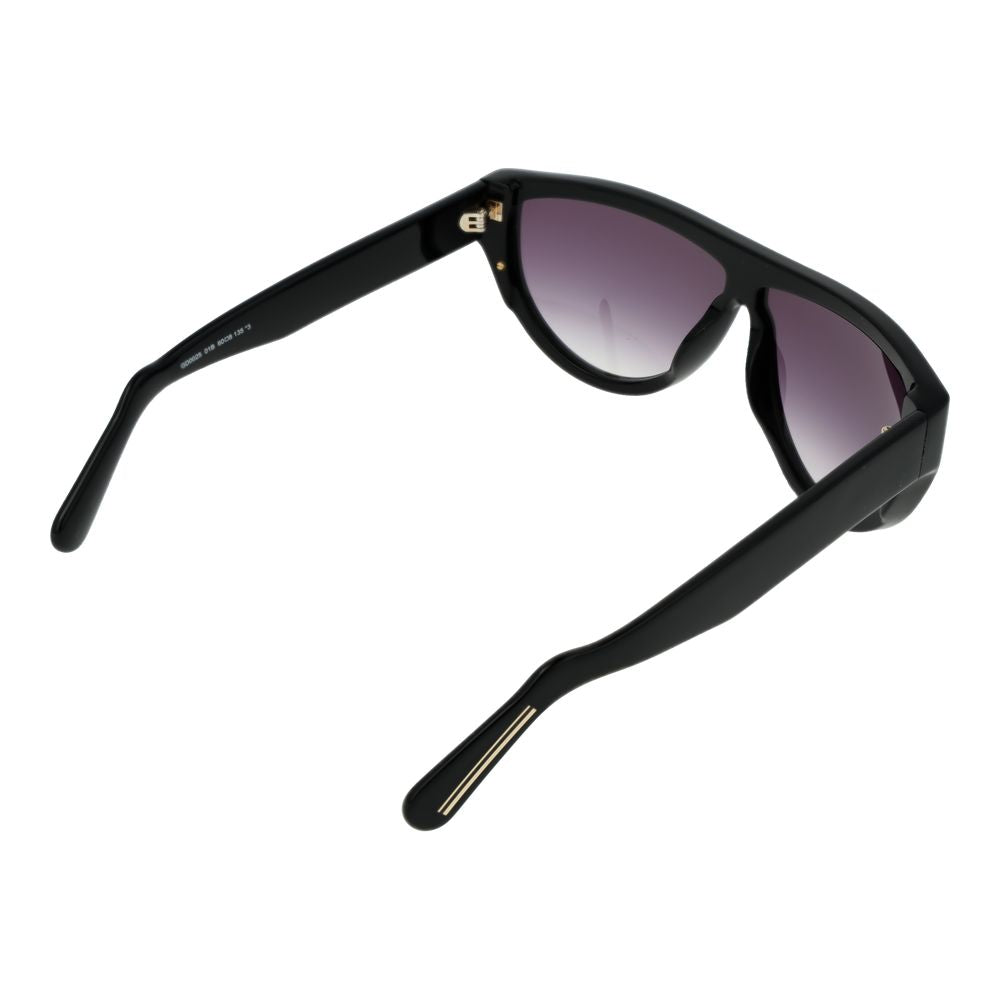 GCDS Unisex Sunglasses – Black Full-Rim Rectangle with Grey Gradient Lenses, 60mm