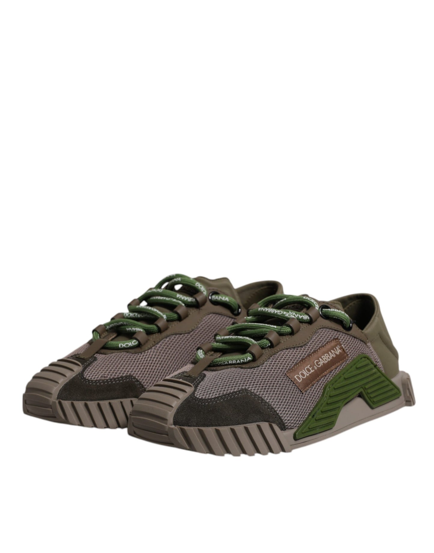 Dolce & Gabbana Army Green Low Top NS1 Men Sneakers