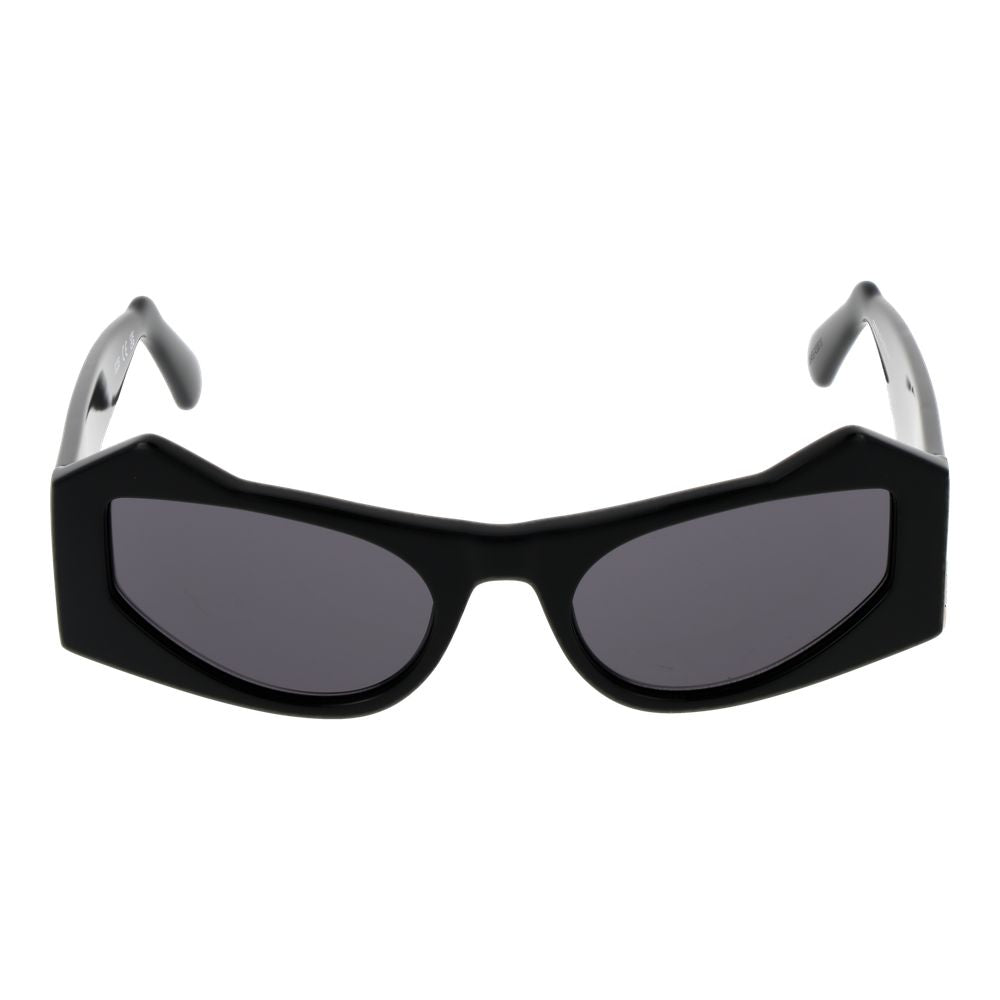 GCDS Unisex Sunglasses – Black Cat Eye Frame with Grey Lenses, 53mm