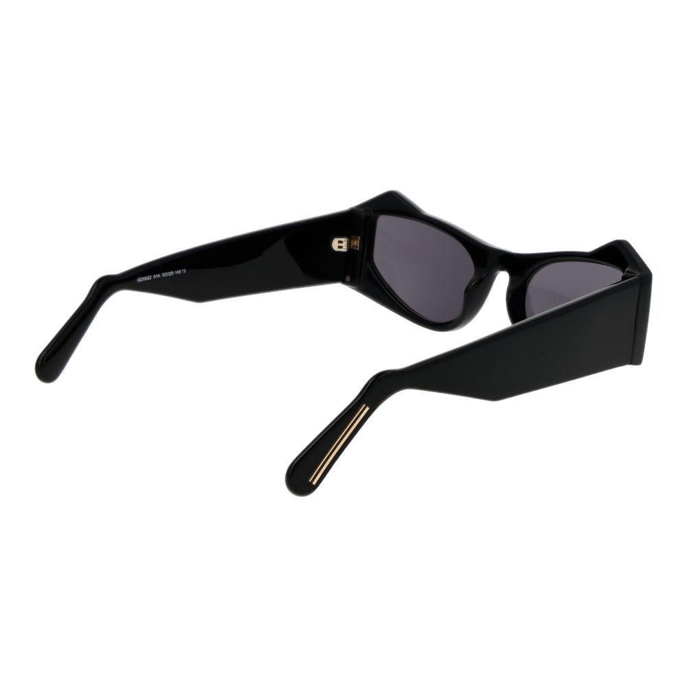 GCDS Unisex Sunglasses – Black Cat Eye Frame with Grey Lenses, 53mm