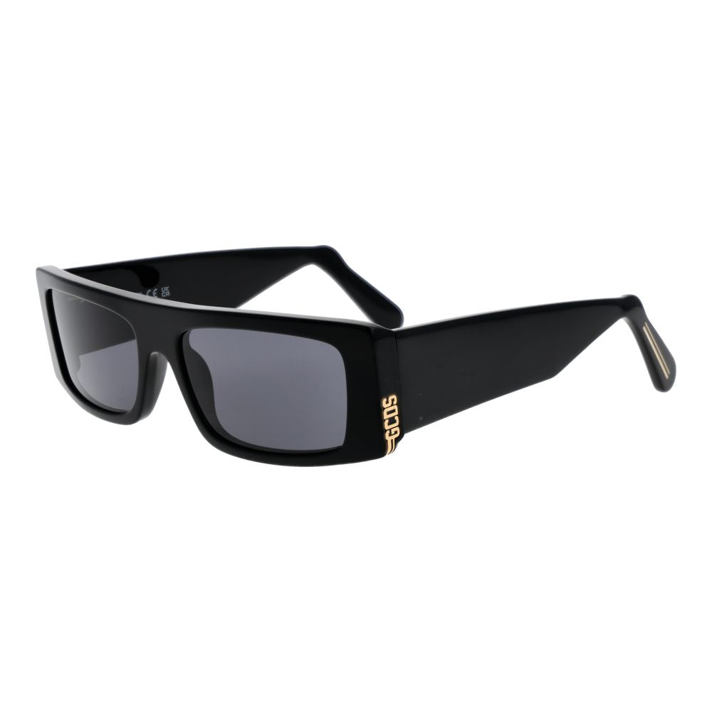 GCDS Unisex Sunglasses – Black Rectangle Frame with Grey Lenses, 57mm
