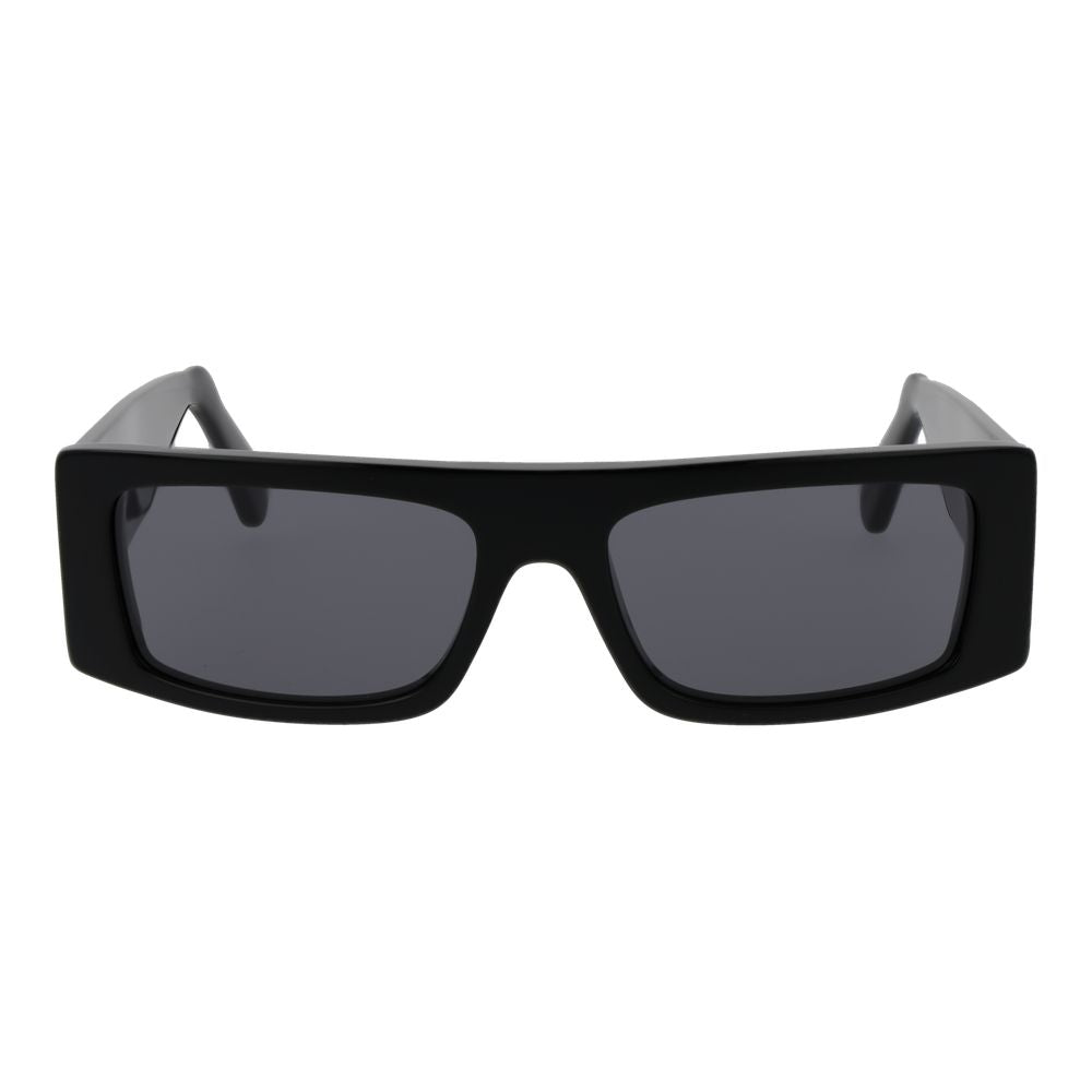 GCDS Unisex Sunglasses – Black Rectangle Frame with Grey Lenses, 57mm