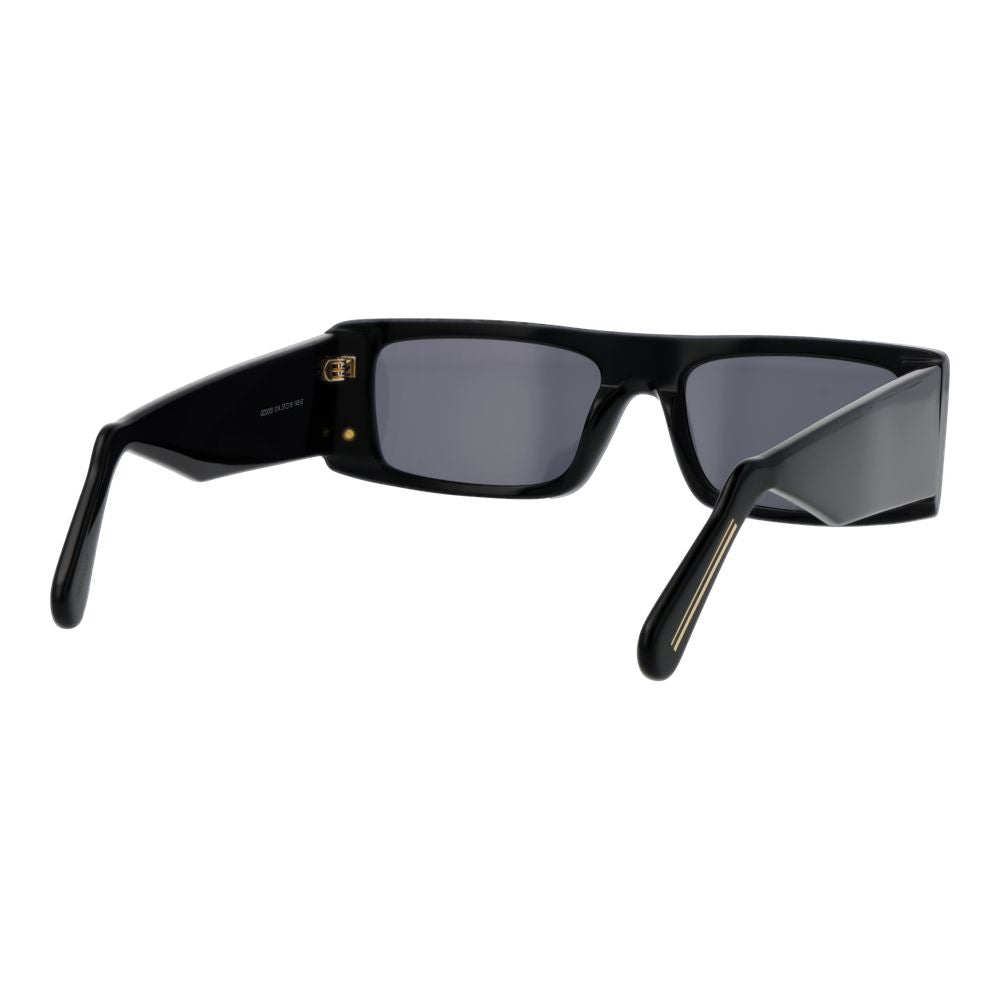 GCDS Unisex Sunglasses – Black Rectangle Frame with Grey Lenses, 57mm