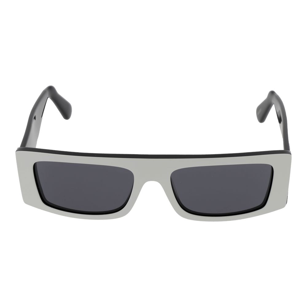 GCDS Unisex White Sunglasses – Chic Rectangle Frame with Grey Lenses, 57mm