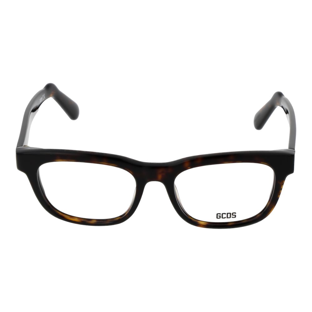 GCDS Brown Unisex Optical Frames – Square Full-Rim Design