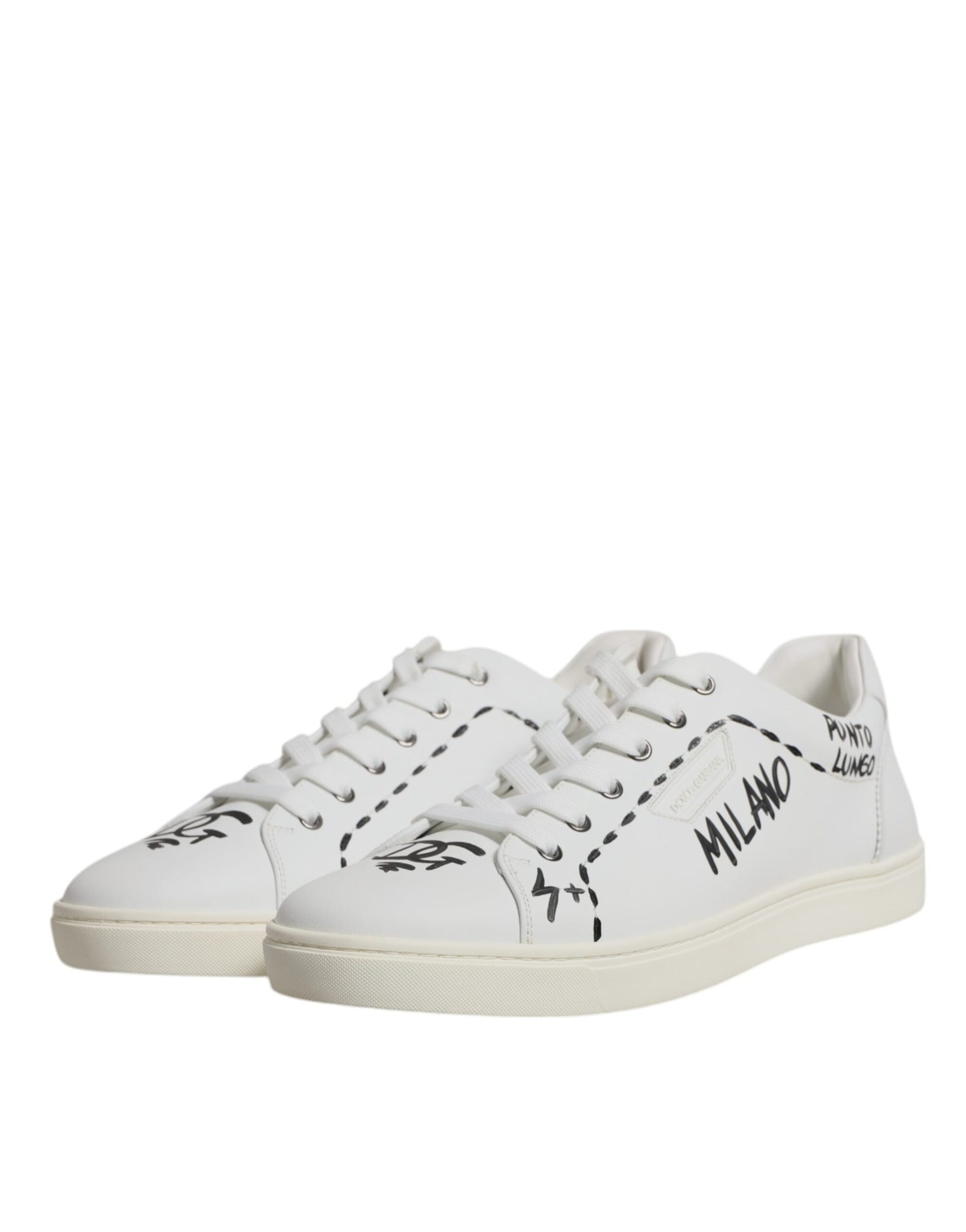 Dolce & Gabbana White Leather Milano Low Top Sneakers