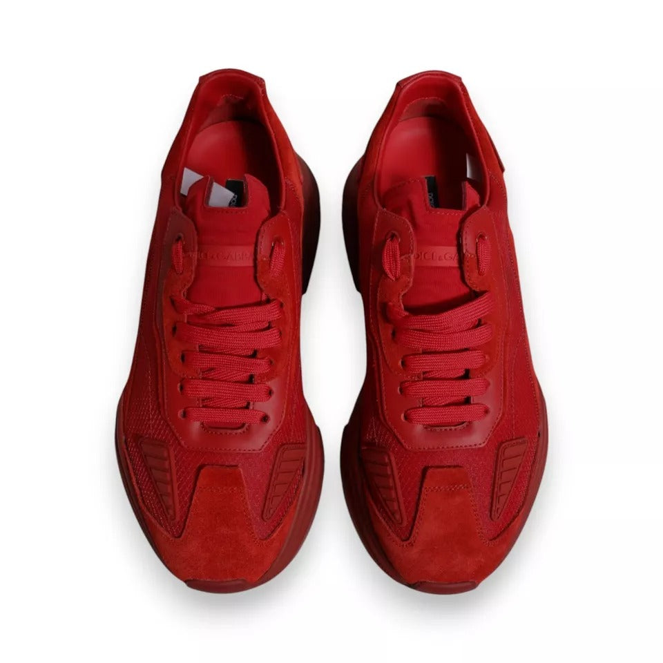 Dolce & Gabbana Red Leather Daymaster Low Top Sneakers