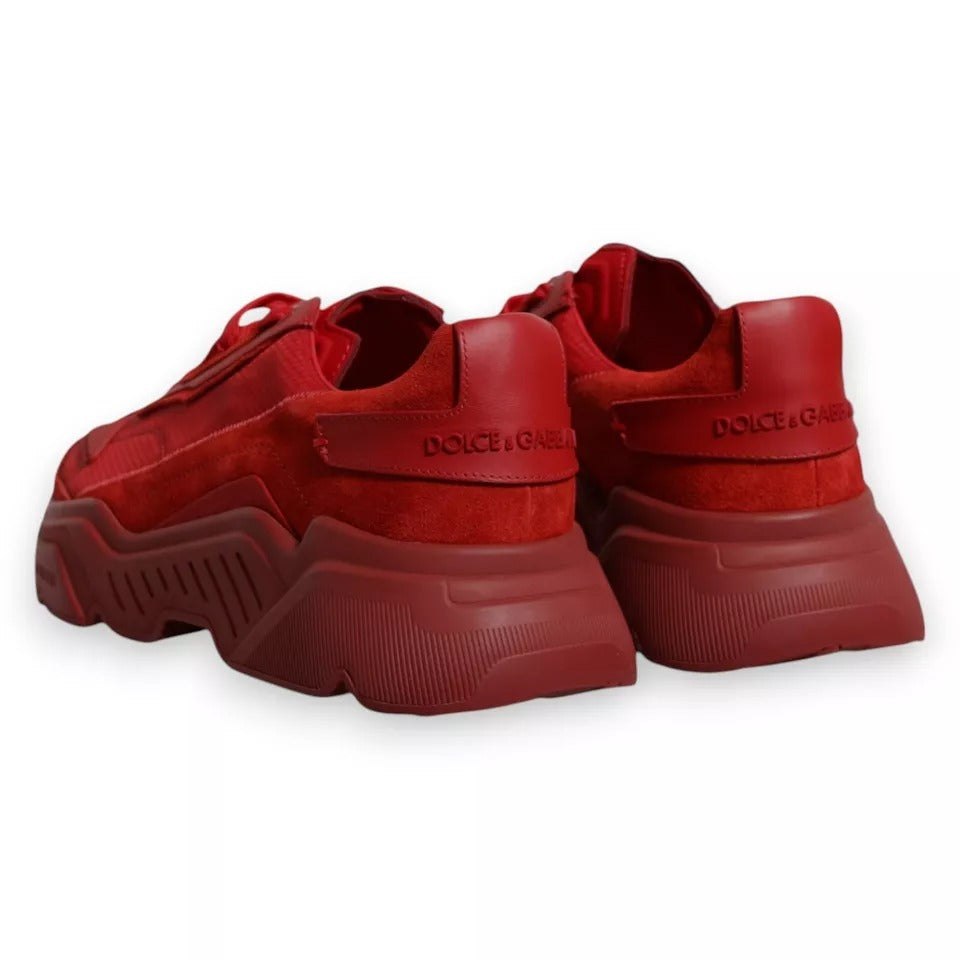 Dolce & Gabbana Red Leather Daymaster Low Top Sneakers