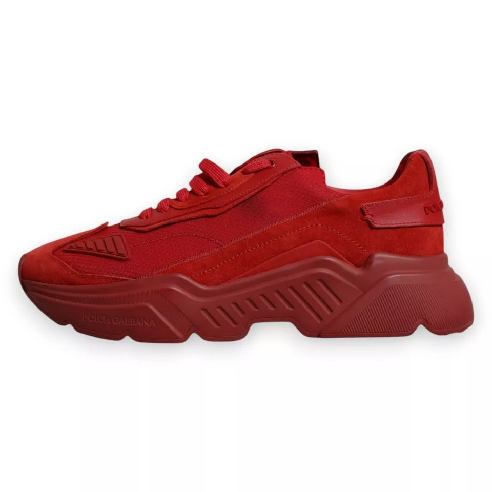 Dolce & Gabbana Red Leather Daymaster Low Top Sneakers