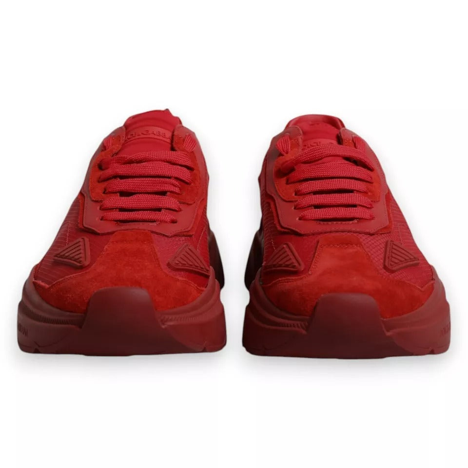 Dolce & Gabbana Red Leather Daymaster Low Top Sneakers