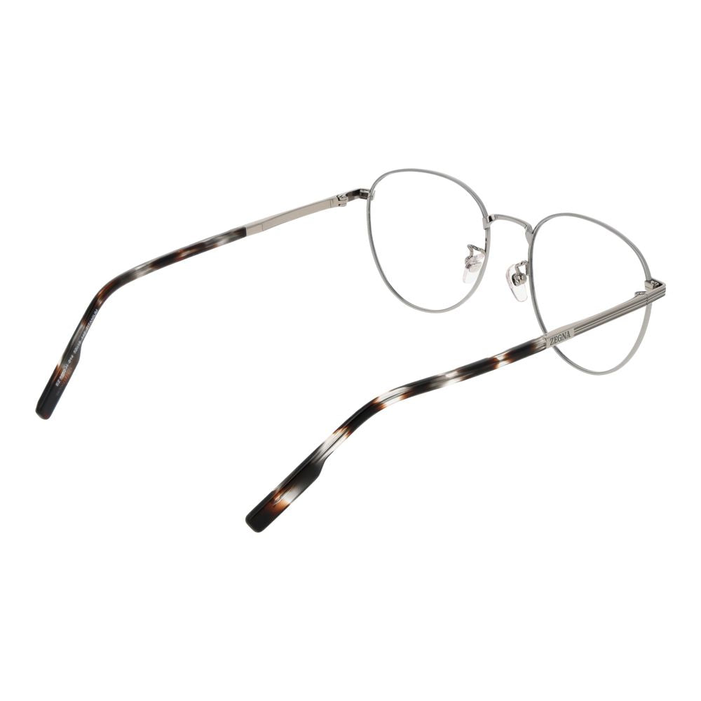 Ermenegildo Zegna Men’s Optical Glasses – Gunmetal Round Frame, 52mm