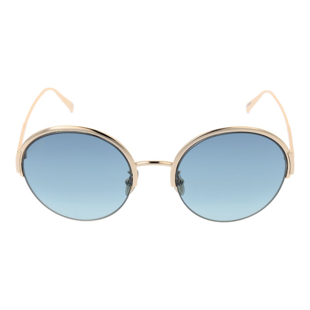 Tod's Women's Sunglasses – Gold Metal Frame with Blue Lenses, 56mm