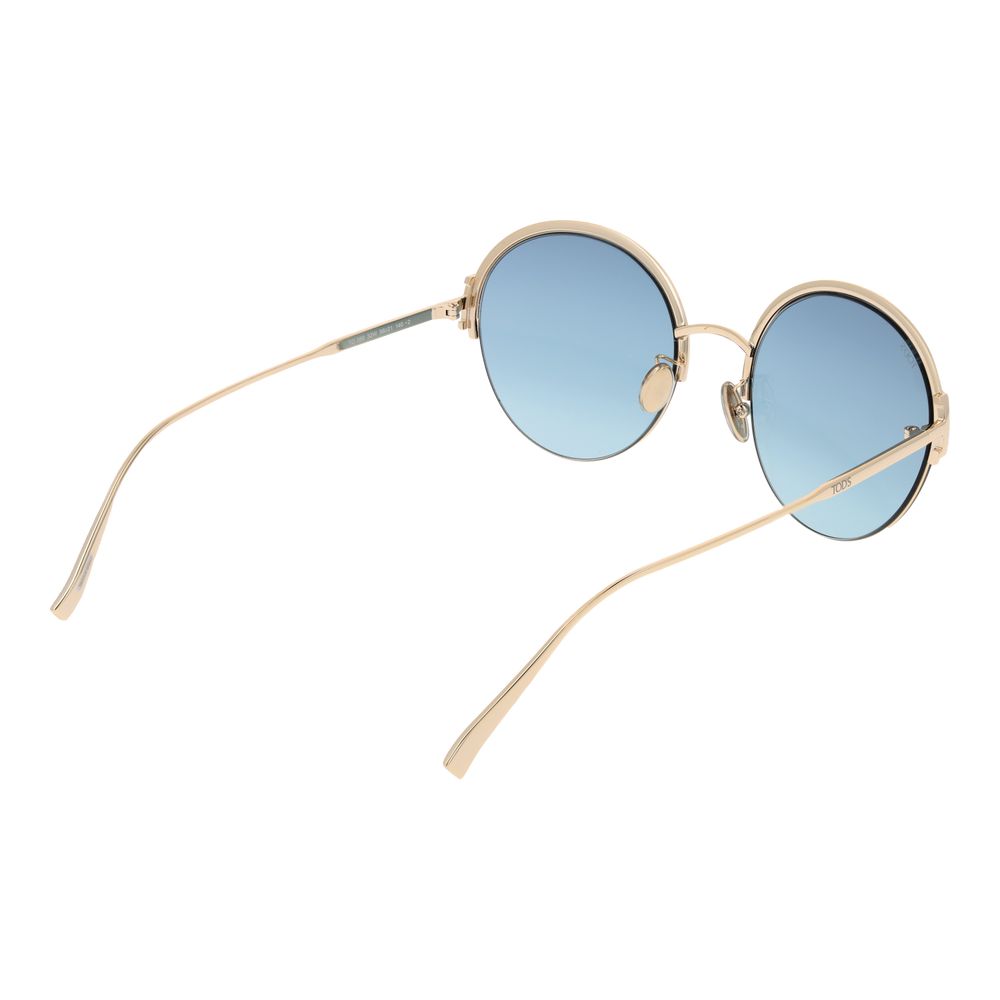 Tod's Women's Sunglasses – Gold Metal Frame with Blue Lenses, 56mm