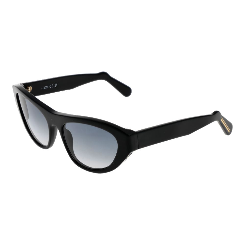 GCDS Women's Sunglasses – Black Cat Eye Frame with Grey Gradient Lenses, 58mm