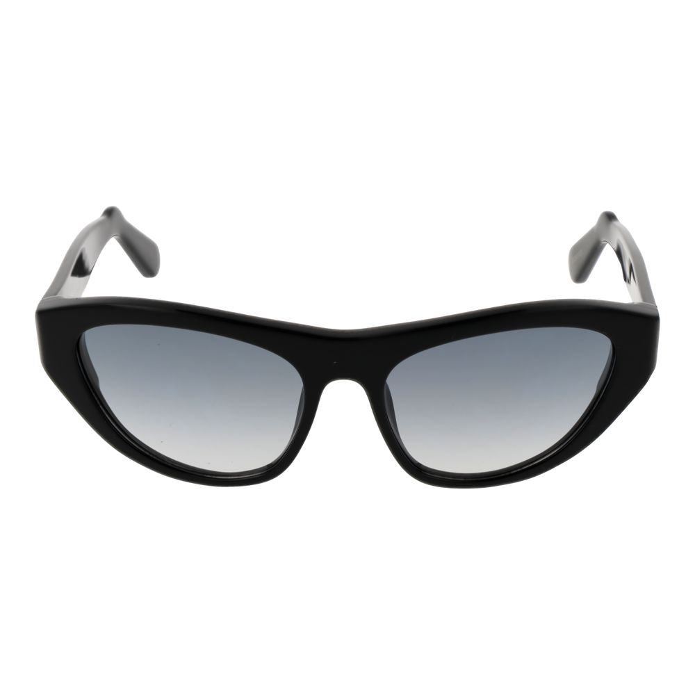 GCDS Women's Sunglasses – Black Cat Eye Frame with Grey Gradient Lenses, 58mm