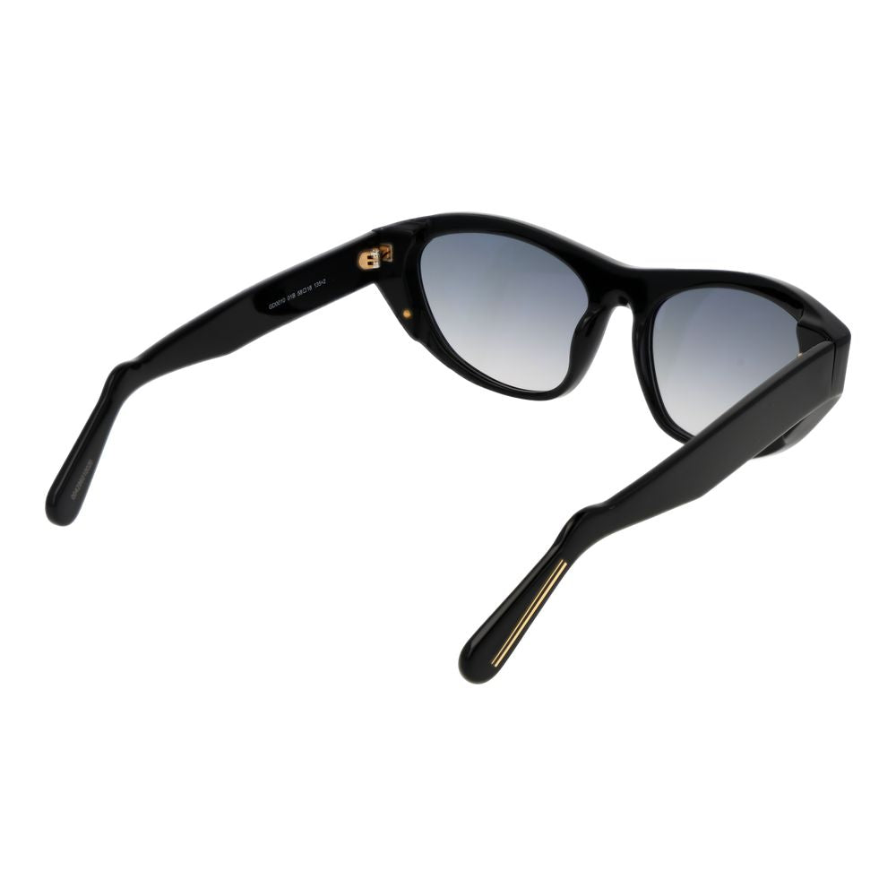 GCDS Women's Sunglasses – Black Cat Eye Frame with Grey Gradient Lenses, 58mm