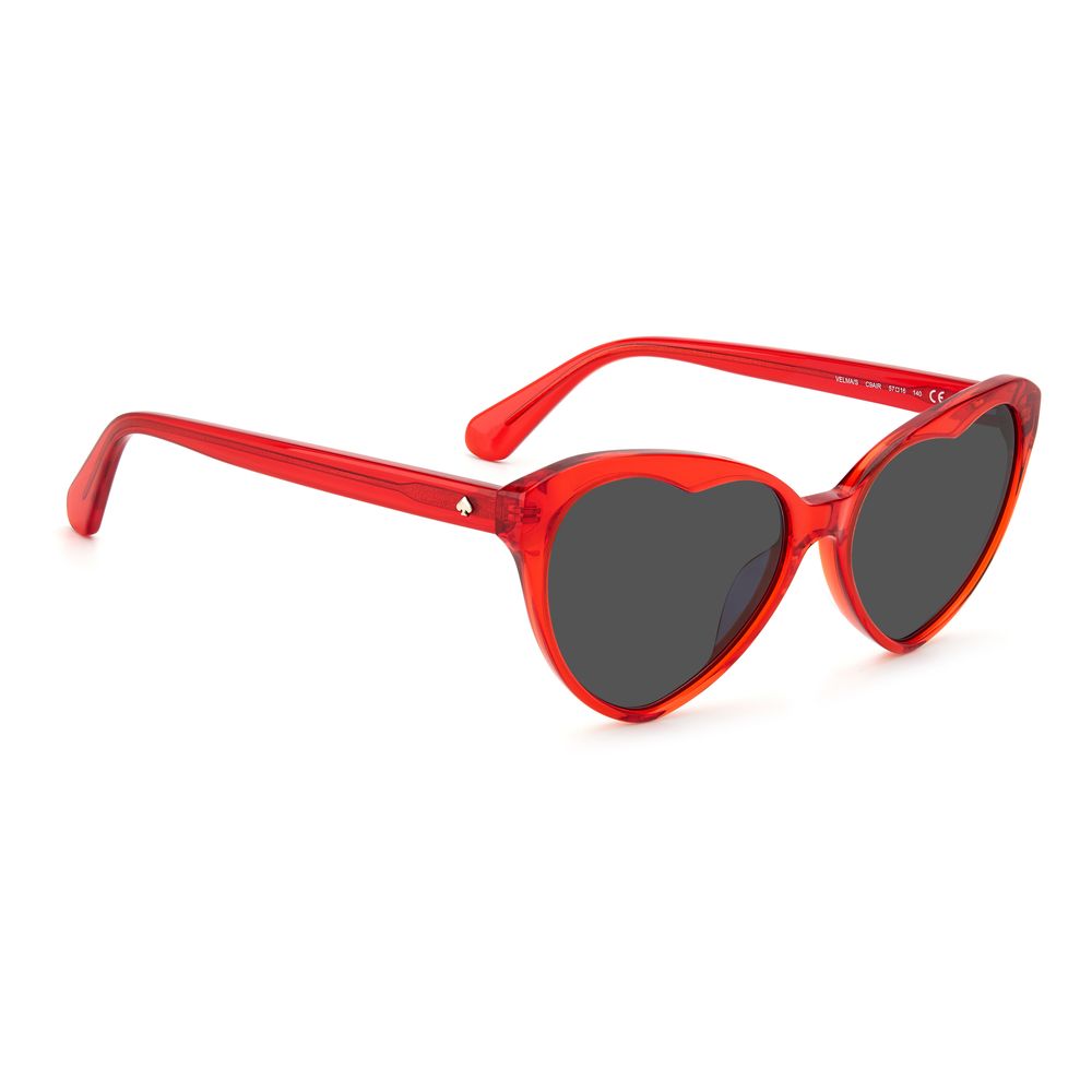Kate Spade Women’s Sunglasses – Red Acetate Frame with Grey Lenses, 57mm