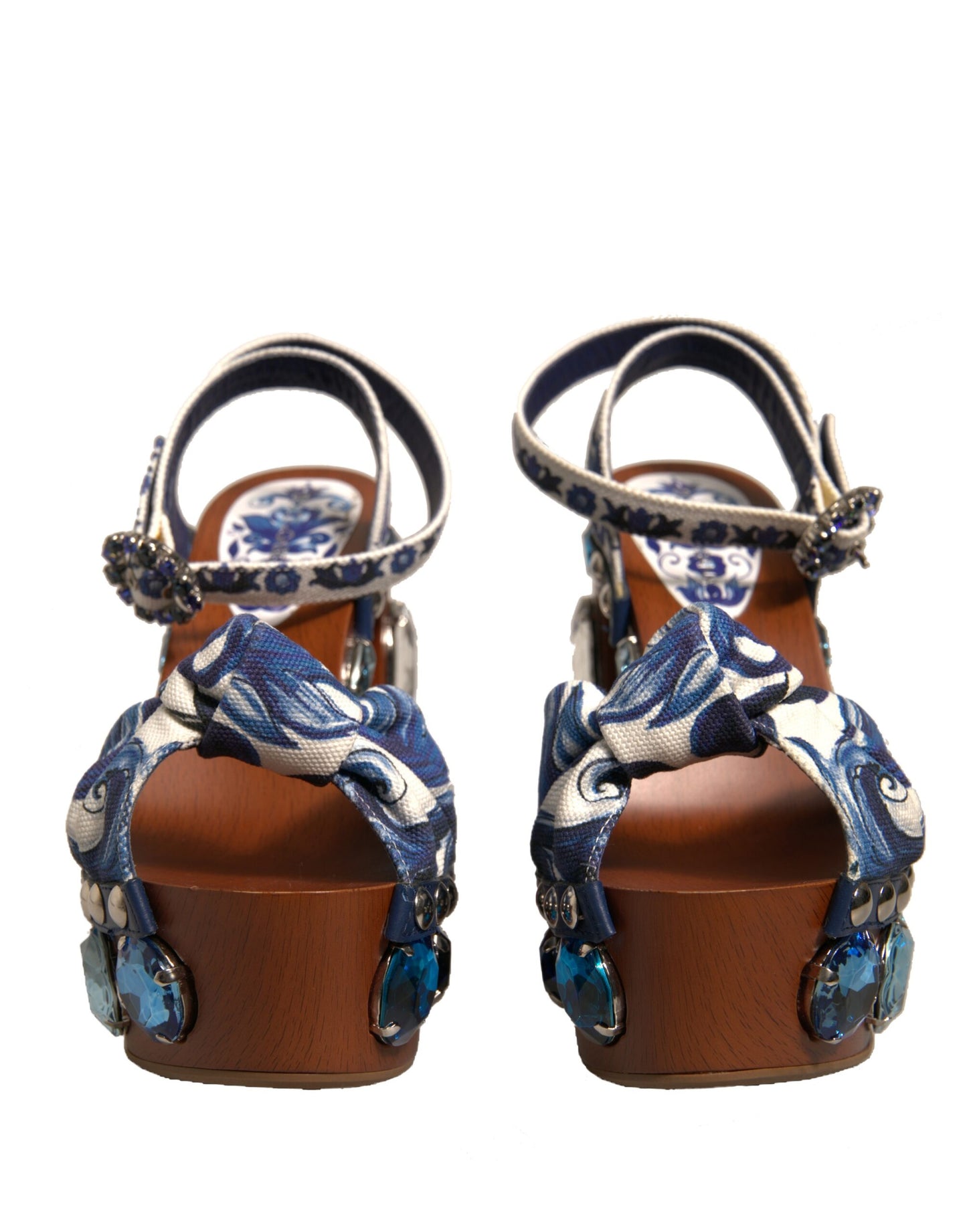 Dolce & Gabbana Multicolor Majolica Embellished Wedge Sandals