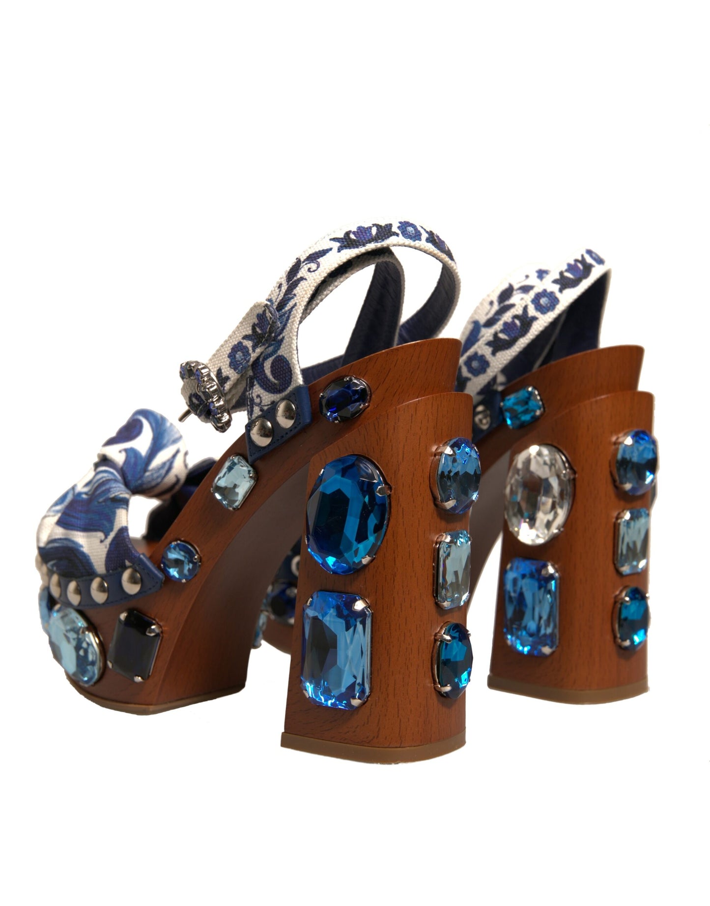 Dolce & Gabbana Multicolor Majolica Embellished Wedge Sandals