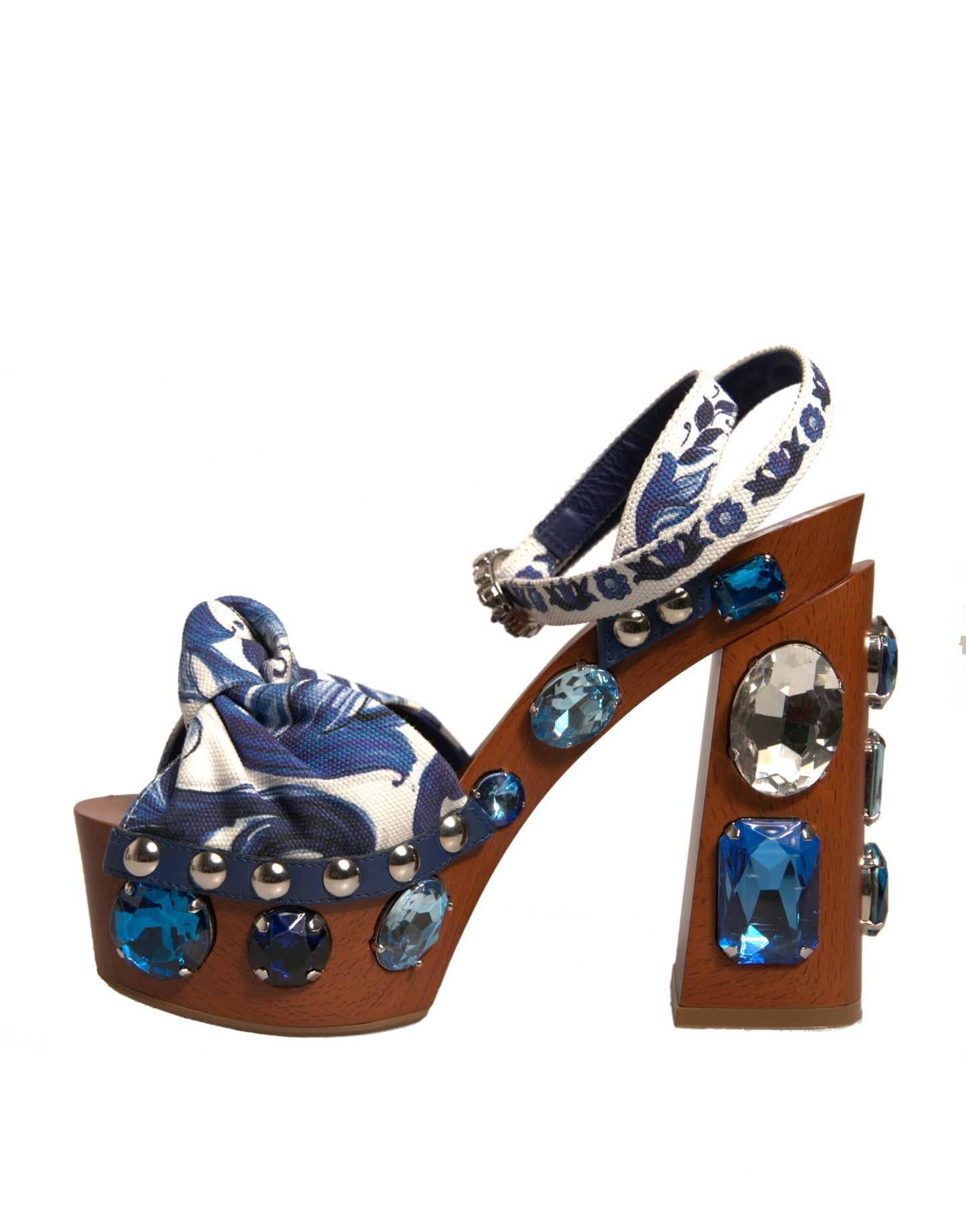 Dolce & Gabbana Multicolor Majolica Embellished Wedge Sandals