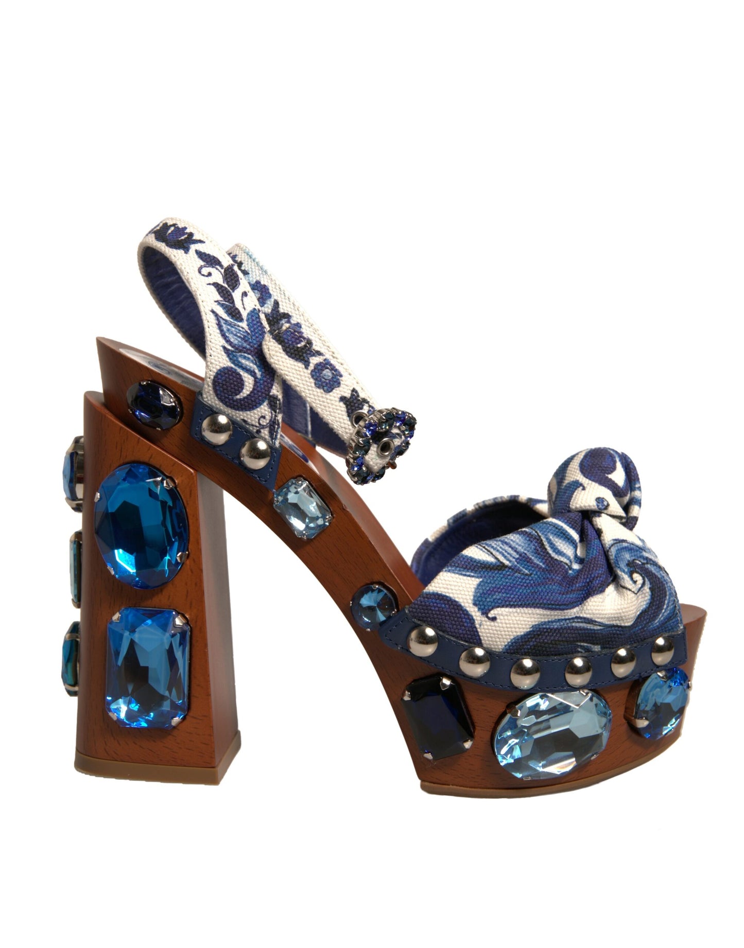 Dolce & Gabbana Multicolor Majolica Embellished Wedge Sandals