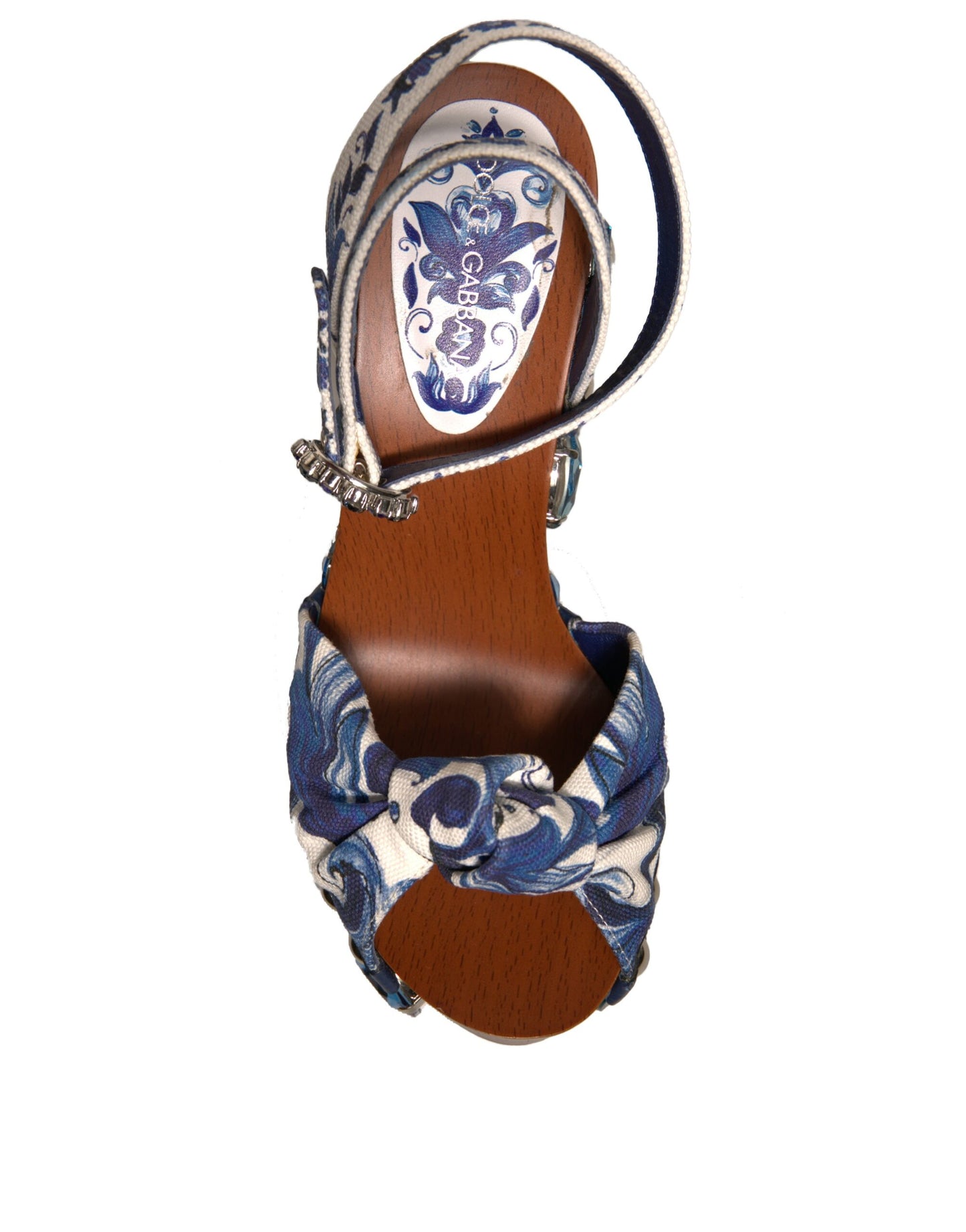 Dolce & Gabbana Multicolor Majolica Embellished Wedge Sandals