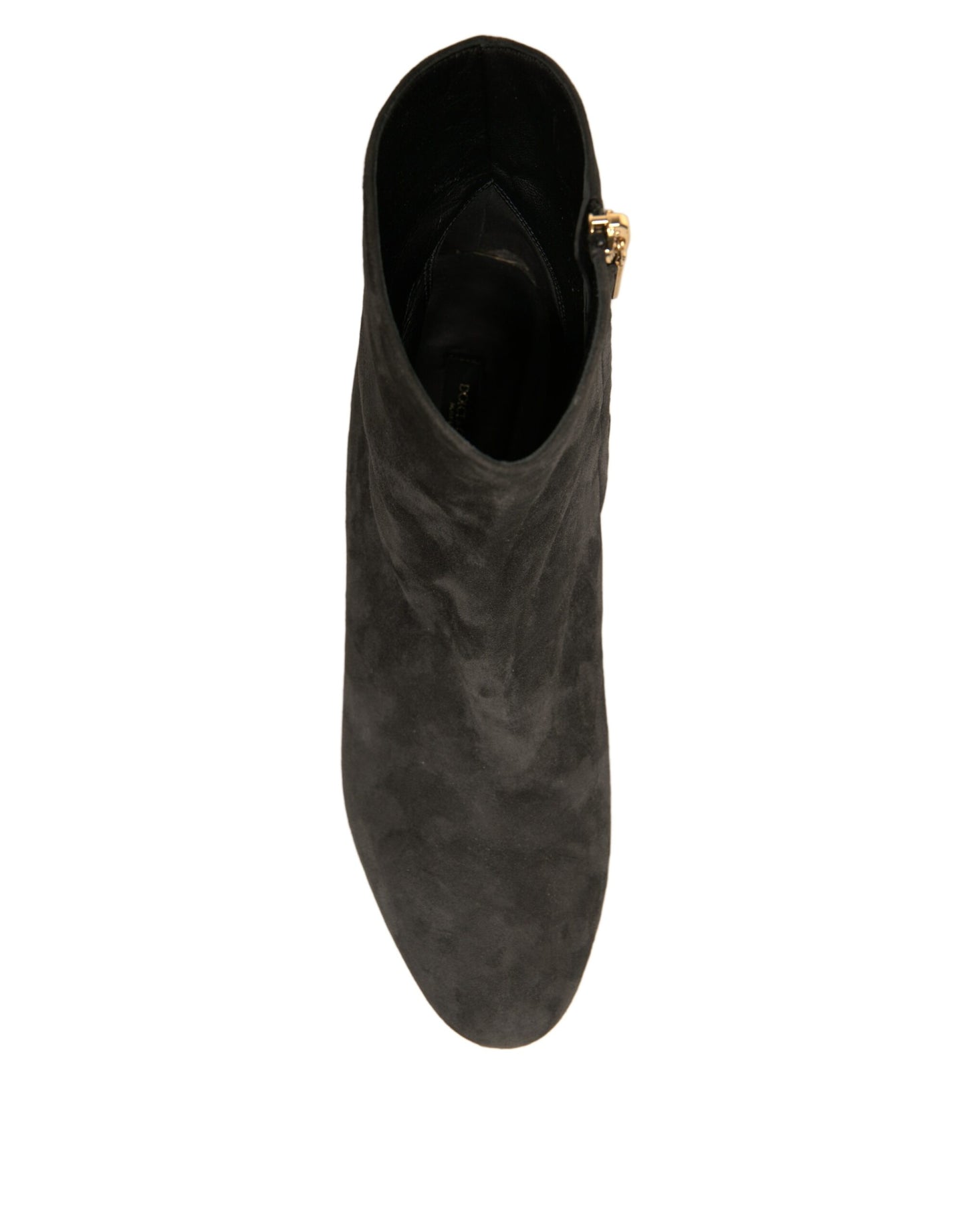 Dolce & Gabbana Black Embellished Heel Ankle Boots