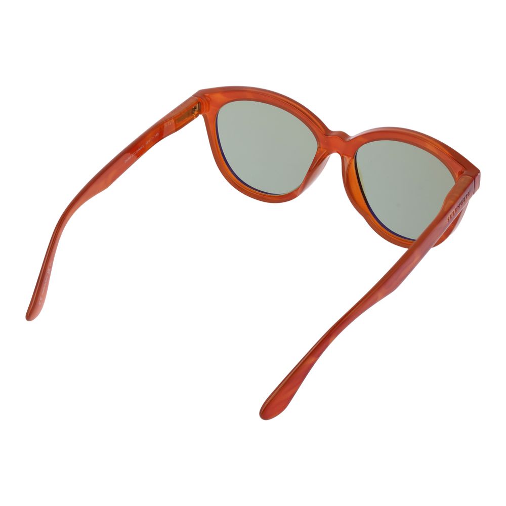 Serengeti Orange Unisex Sunglasses – Full-Rim Orange Frame with Green Photochromatic Lenses, 56mm