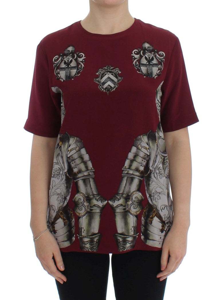 - Enchanted Sicily Silk Blouse with Knight Print