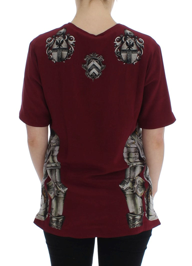 - Enchanted Sicily Silk Blouse with Knight Print