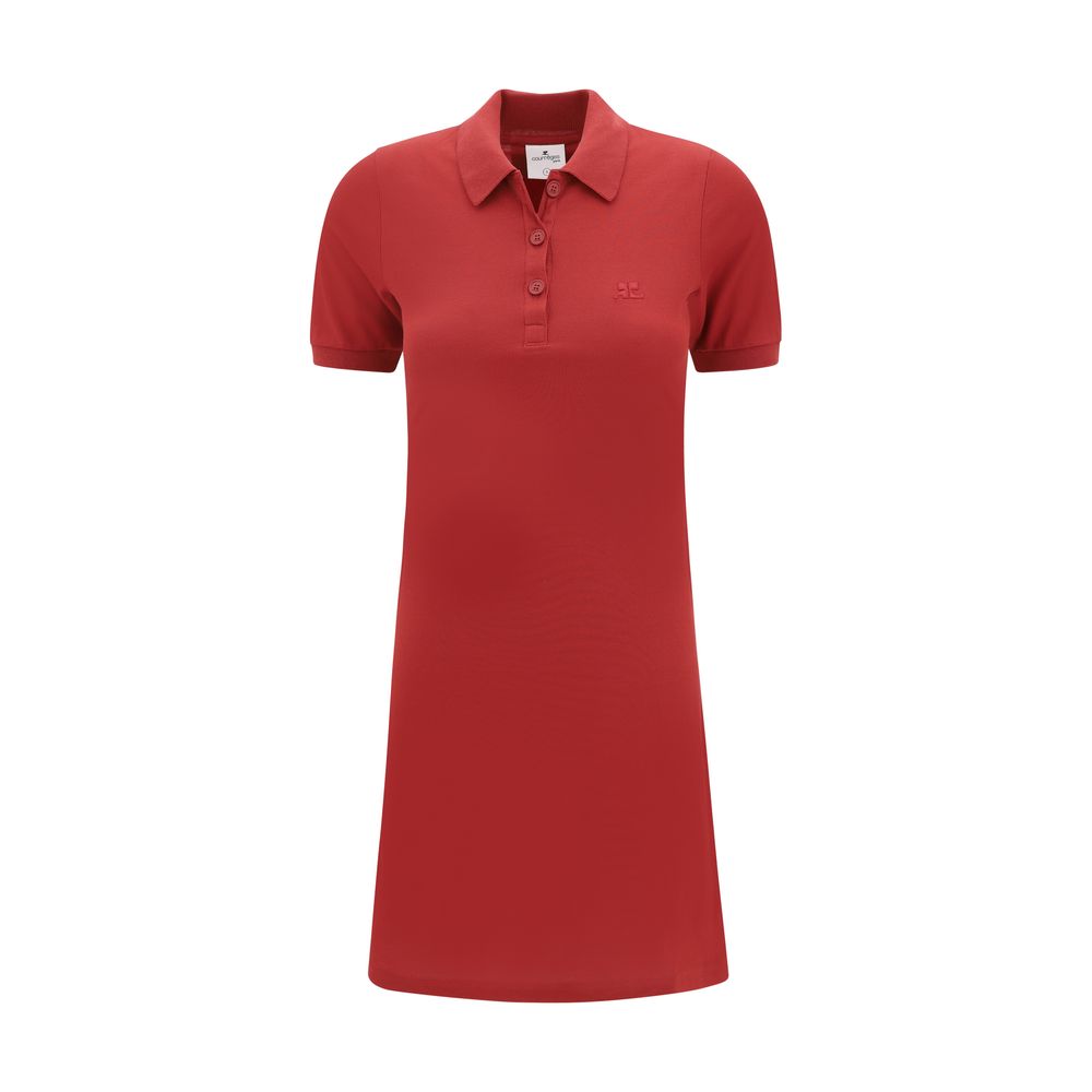 Courrèges Polo Dress - Elegant Cotton Short-Sleeve Dress