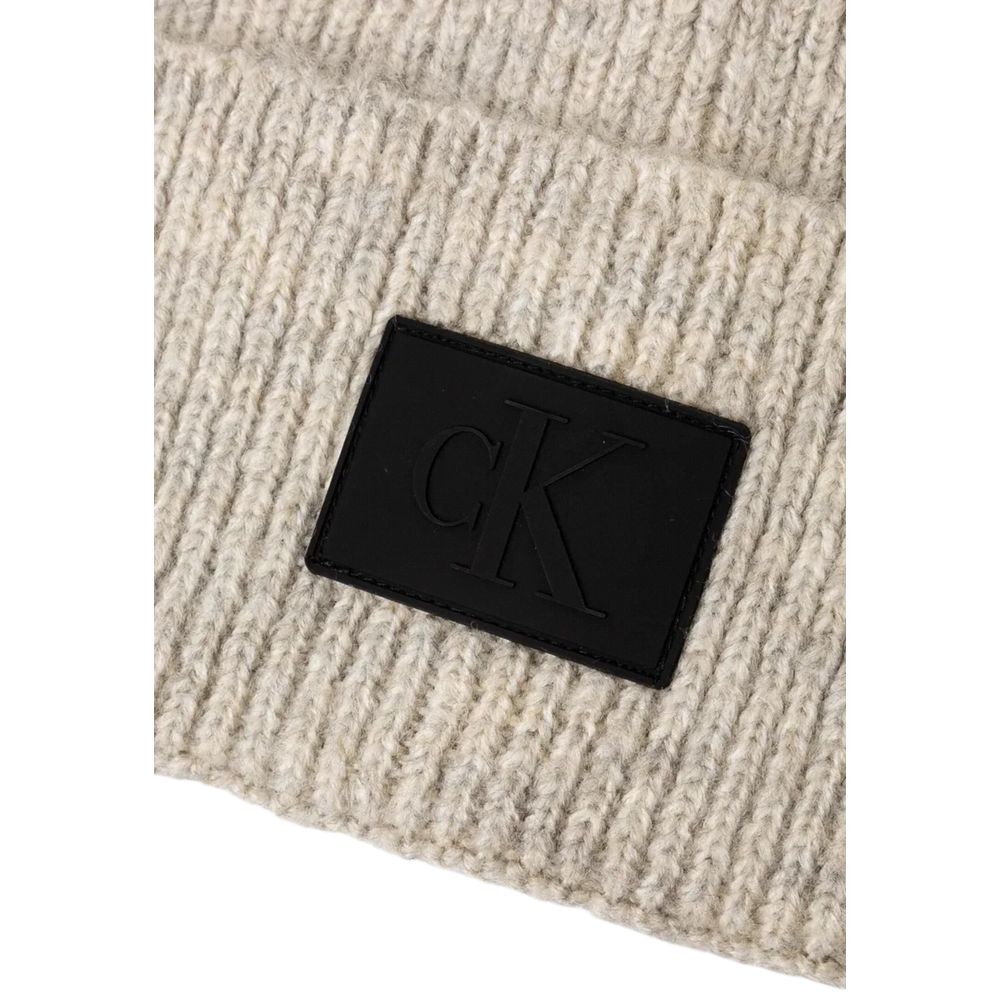 Calvin Klein Jeans Gray Acrylic Beanie Hat