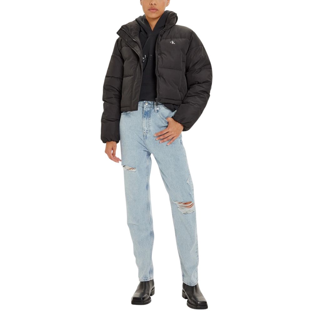 Calvin Klein Jeans Black Polyester Cropped Puffer Jacket
