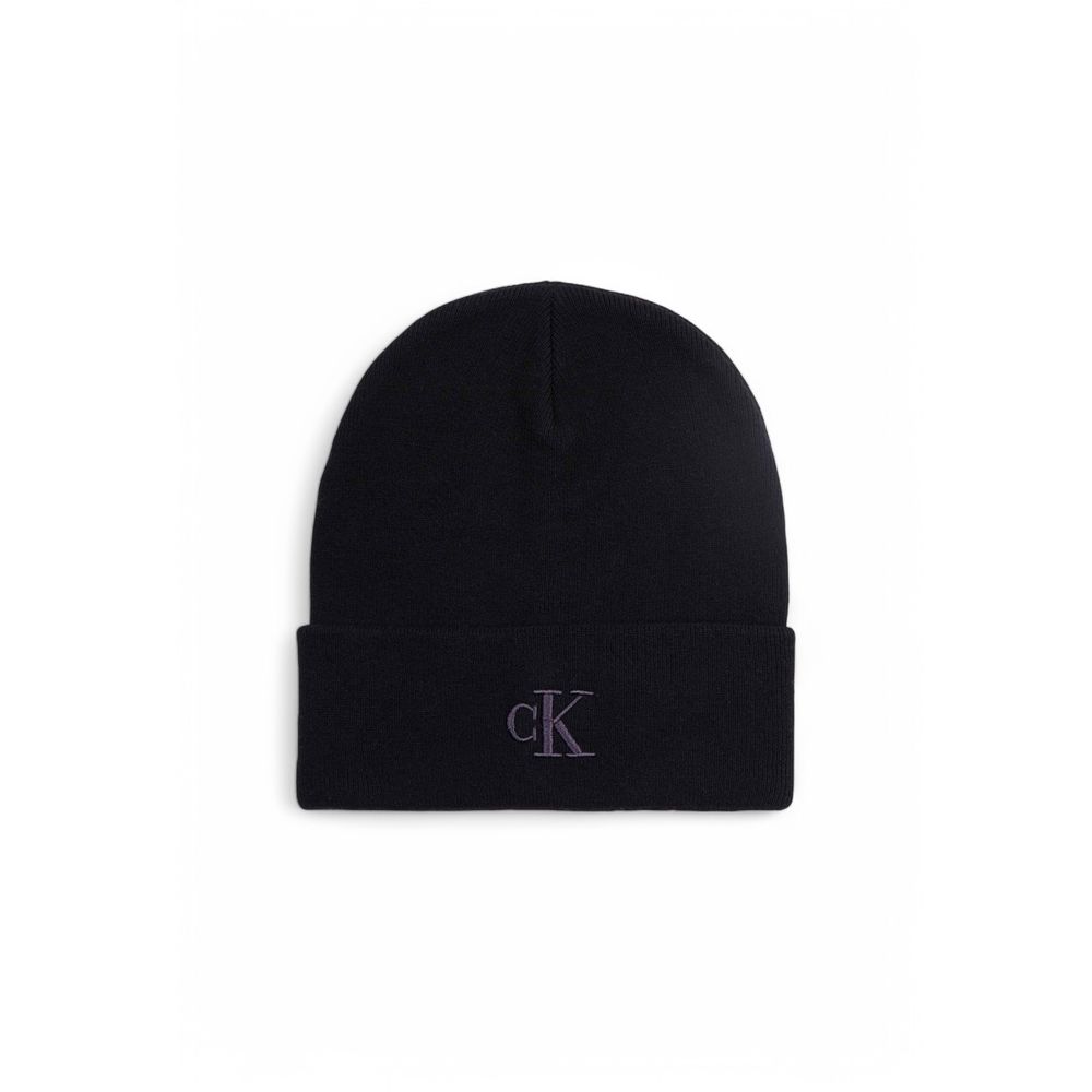 Calvin Klein Jeans Black Wool Beanie Hat