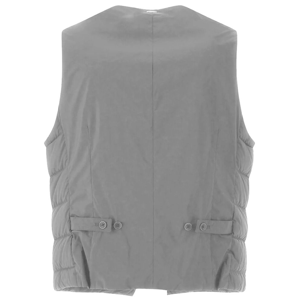 Herno Gray Nylon Vest with Down Filling