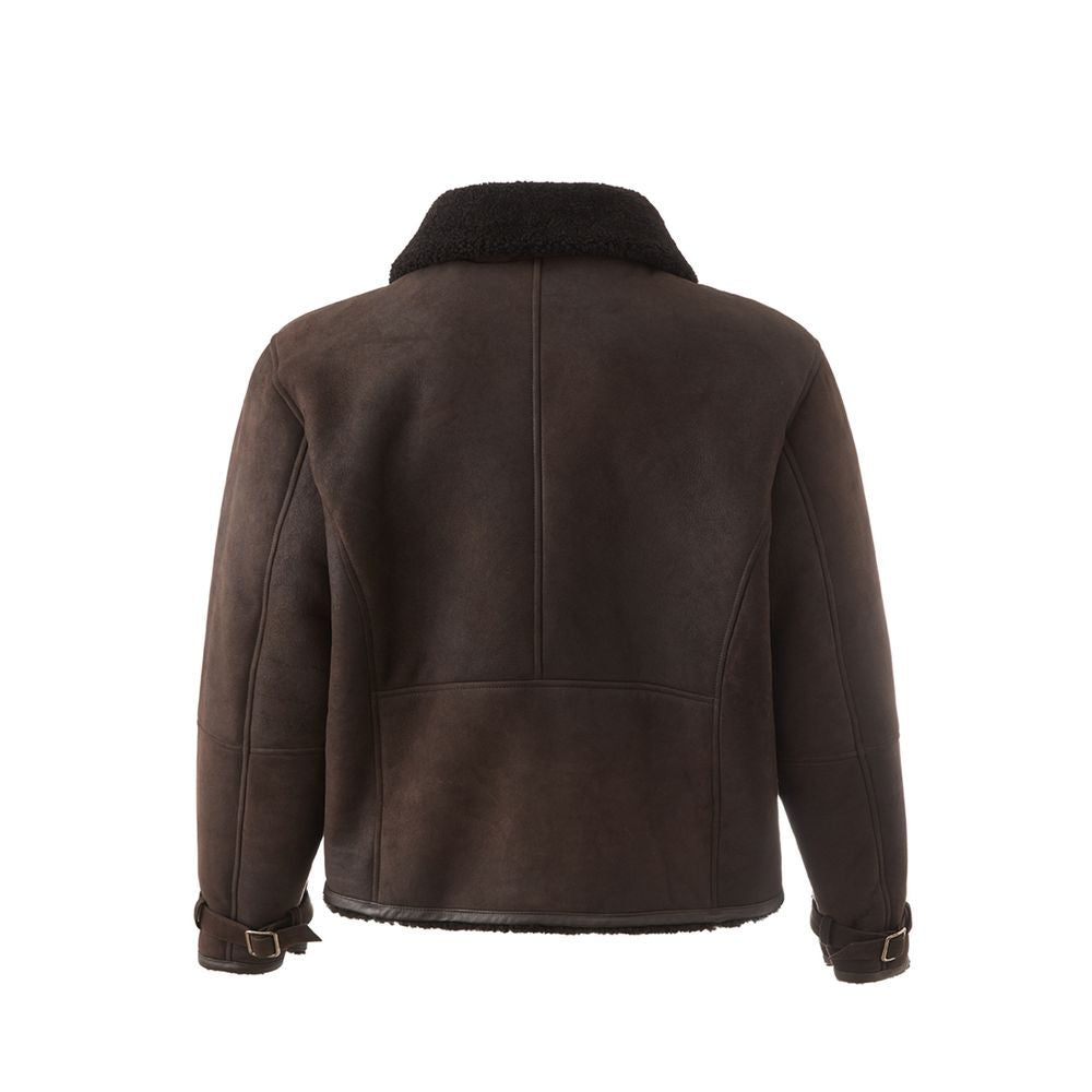 Elegant Montone Leather Brown Jacket by Lardini