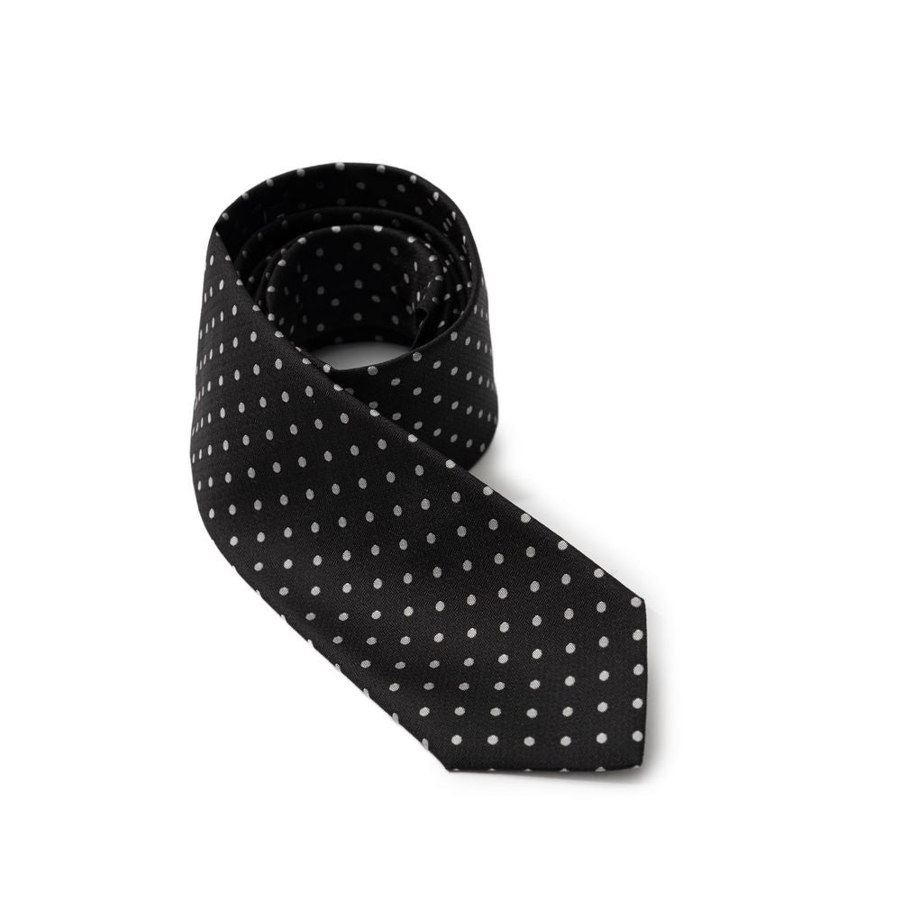Dolce & Gabbana Luxurious Black Silk Ties & Bowtie Set