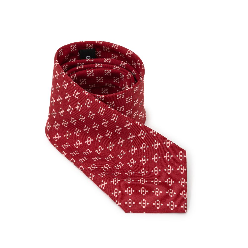 Giorgio Armani Red Pattern Silk Tie - Elegance Redefined
