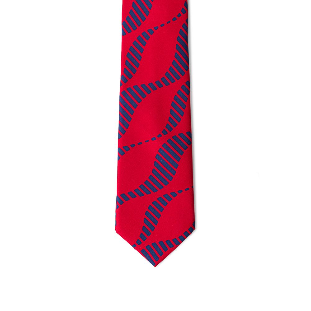 Giorgio Armani Red & Blue Print Silk Tie