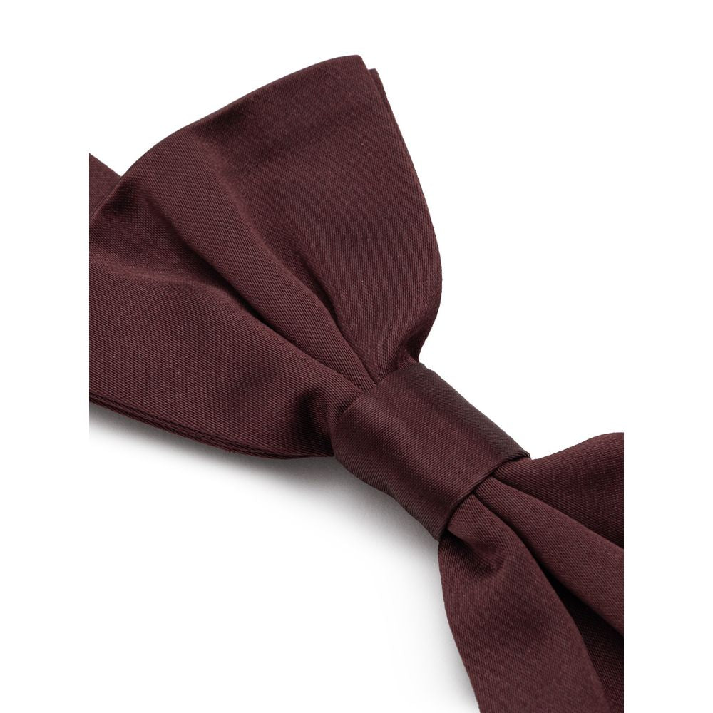 Dolce & Gabbana Burgundy Silk Bow Tie