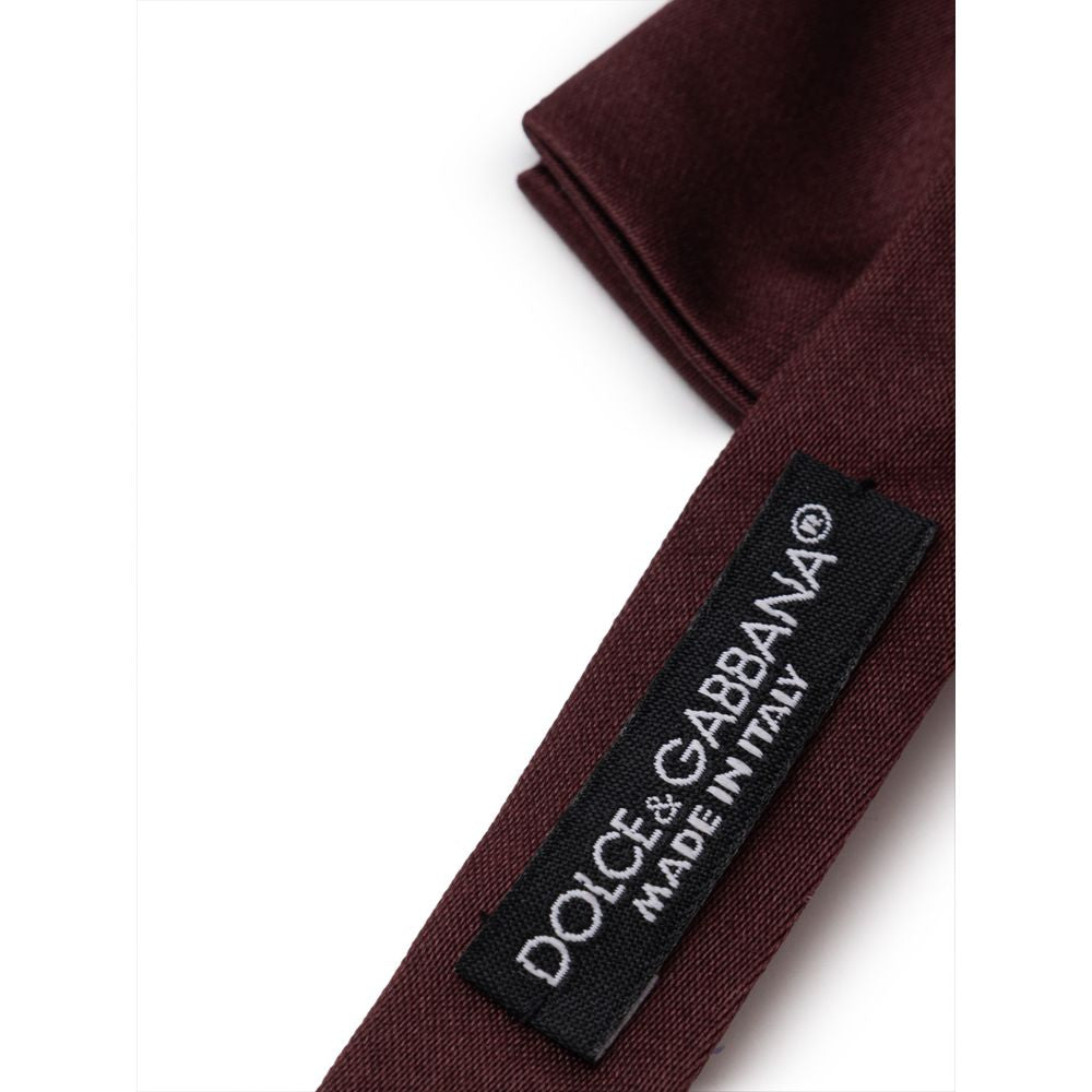 Dolce & Gabbana Burgundy Silk Bow Tie