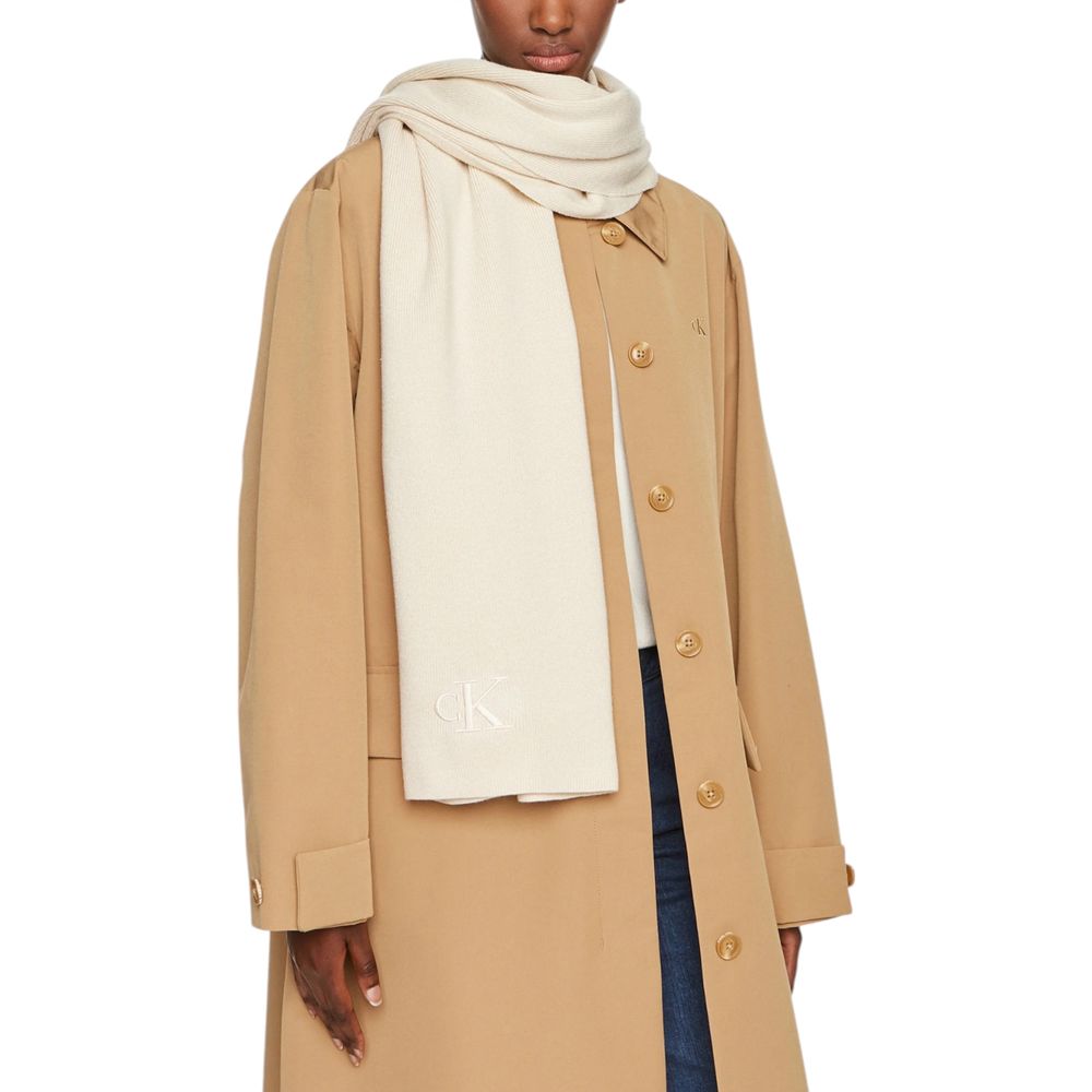 Calvin Klein Monogram Embroidered Recycled Polyester Scarf